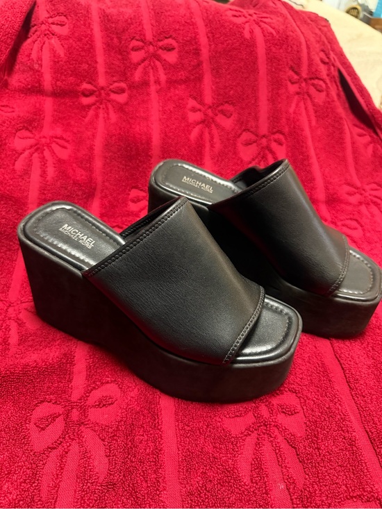 Michael Kors Shoes - Michael Kors Black Platform Slide Mules
